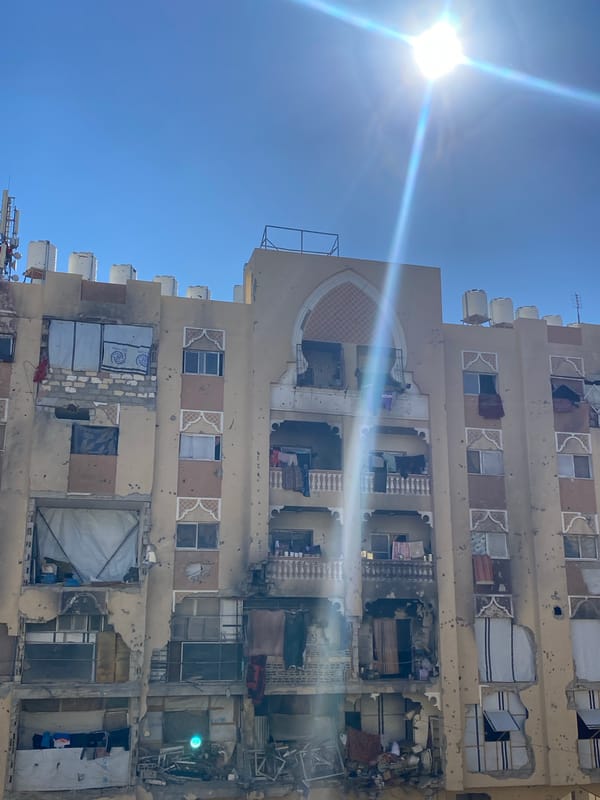 Damaged buildings and makeshift settlements documented in Khan Yunis