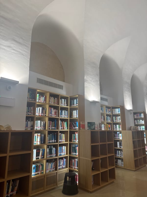 Books and old streets after dark in València's historic center