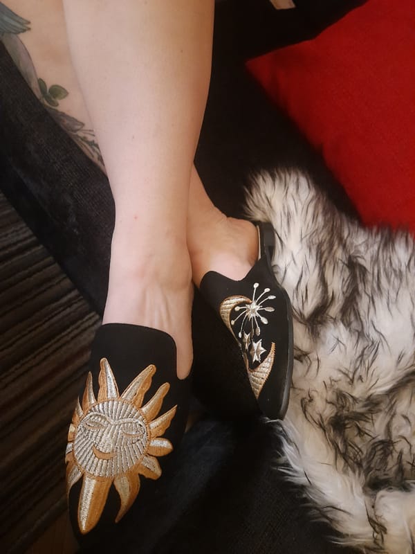 Quiet afternoon at home with personal photos and food