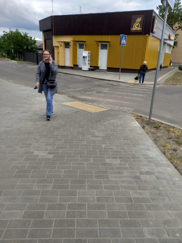 Ordinary street life captured in Brest, Belarus afternoon