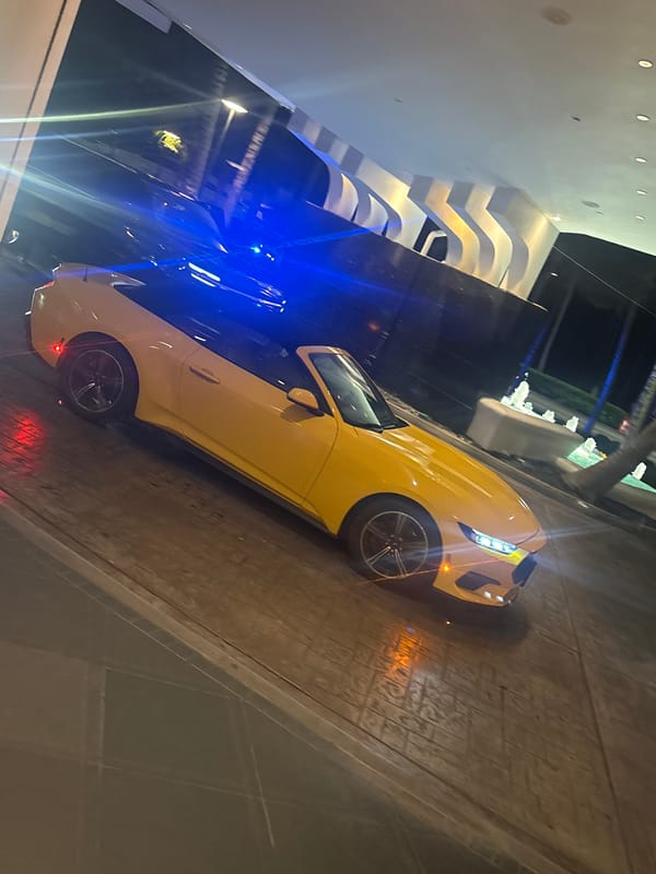 Sports cars spotted at Miami Beach valet parking area