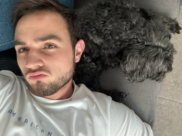 Man and chihuahua rest together in Mexican home