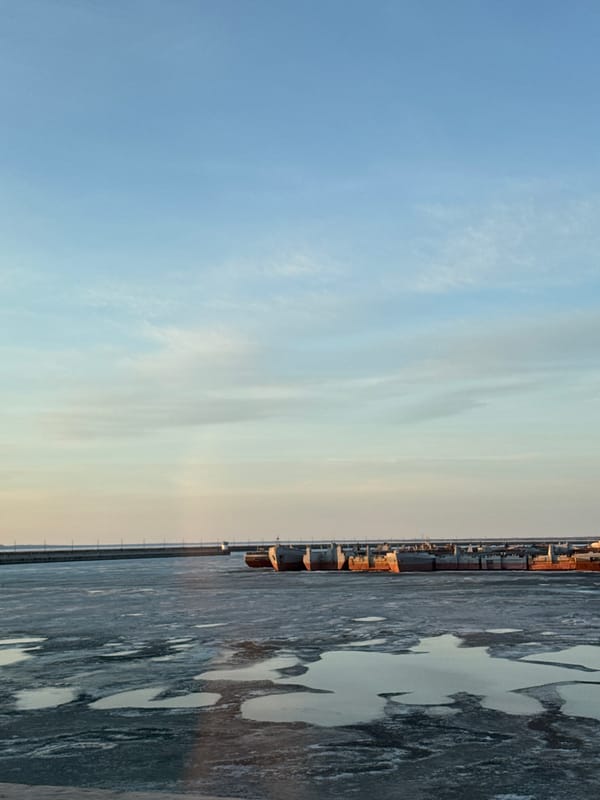 Winter waterway scenes documented in Chaikovsky, Russia