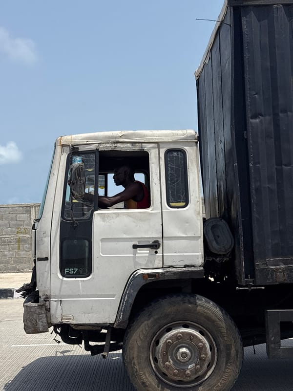 Truck, construction activity observed in Igboefon, Nigeria