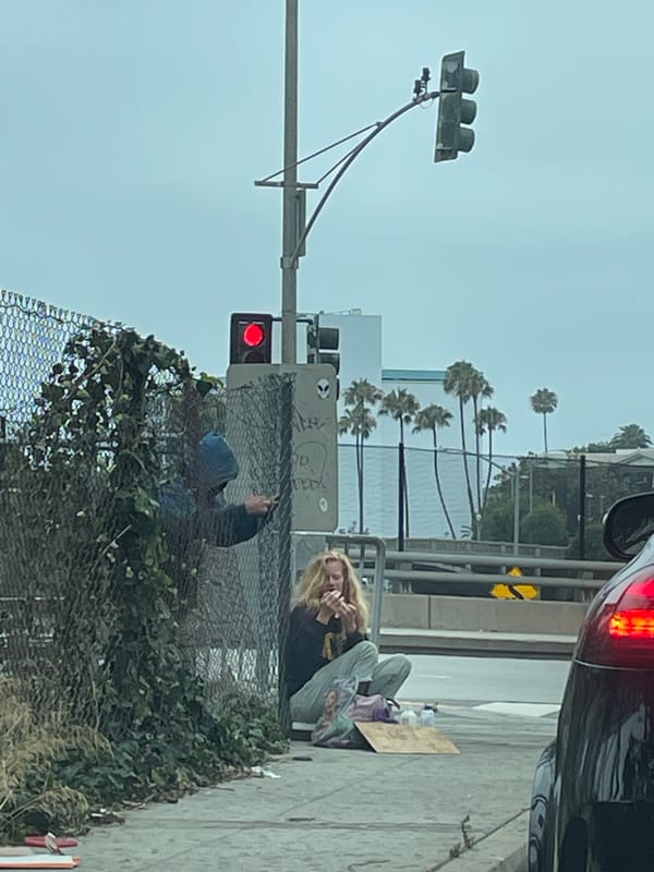 LA traffic and street scenes on a hazy afternoon
