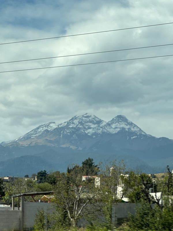 Snow-capped La Malinche mountain viewed from Santa Rita Tlahuapan