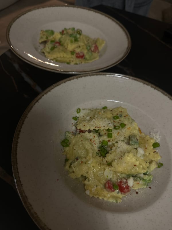 Sofia resident shares quiet evening with pasta dinner and pet