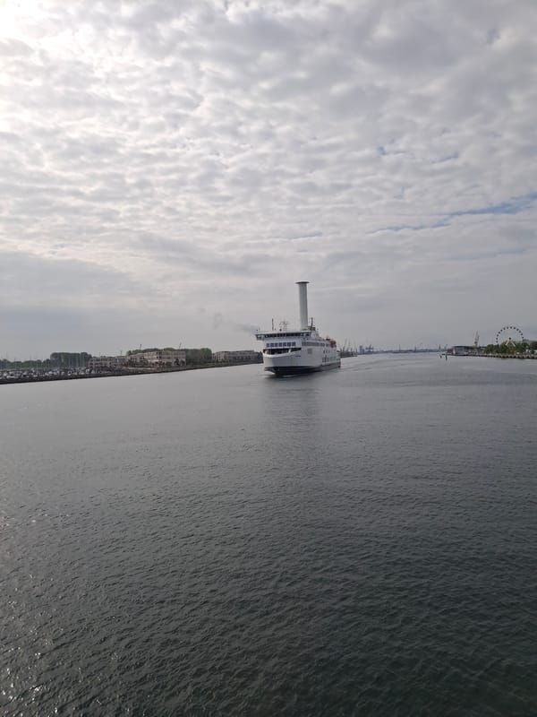 Scandlines ferry 'Copenhagen' navigates Warnow River in Rostock
