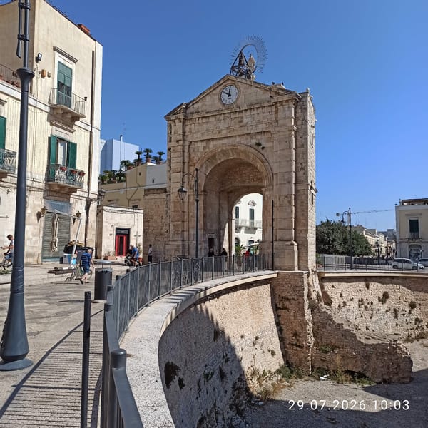 Morning stroll through Bitonto's old town streets and landmarks