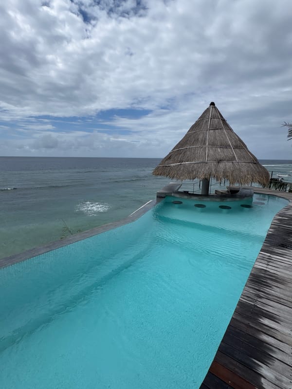 Infinity pool and ocean views at a Nusa Penida resort