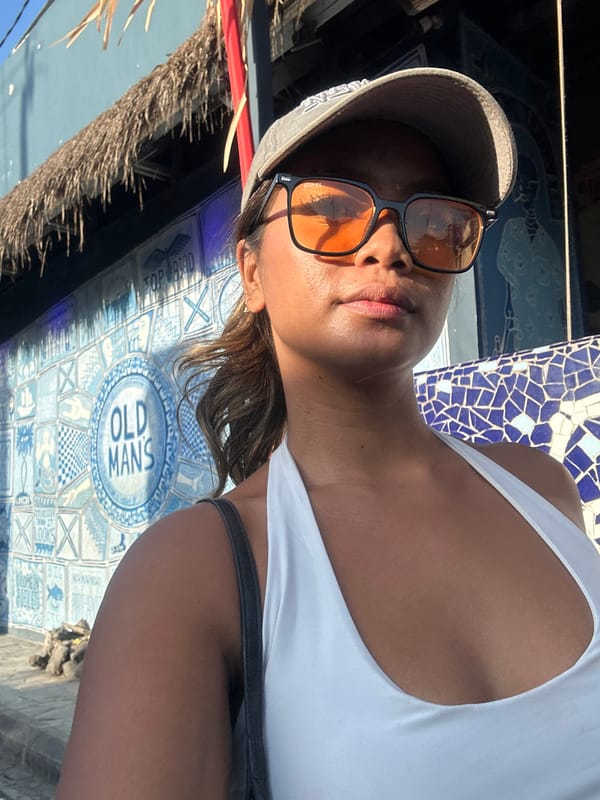 Canggu beach strip buzzing on a sunny Bali morning