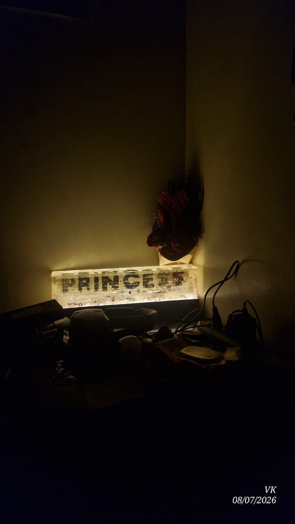 Personal items and room details in a Vrindavan space