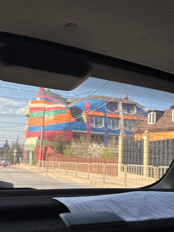 Vehicle rear window view documented in Sofia