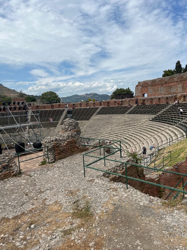 Afternoon at Taormina's ancient theatre and surrounding landmarks