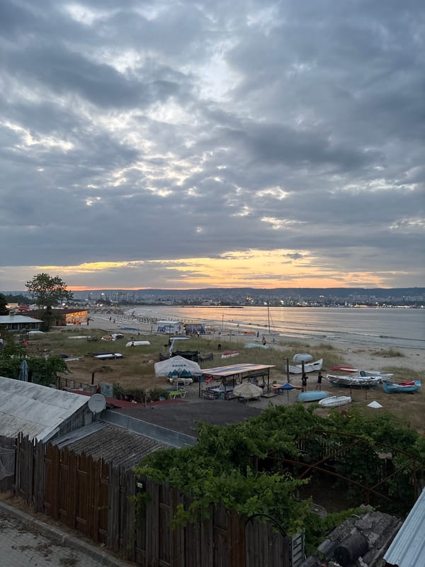 Late afternoon beach session winding down in Varna