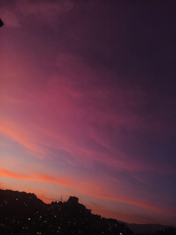Caracas resident documents spectacular sunset and domestic life