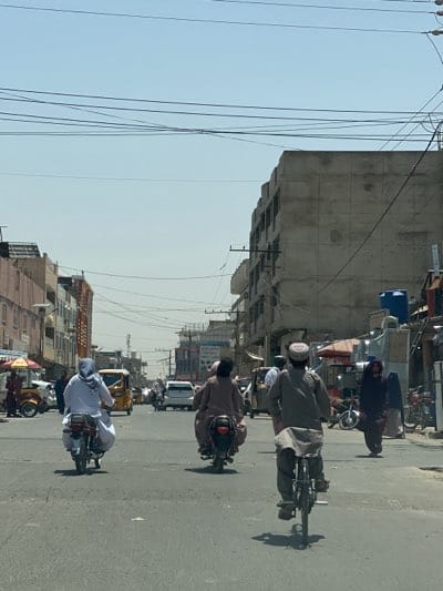Morning street life documented in Kandahar commercial district