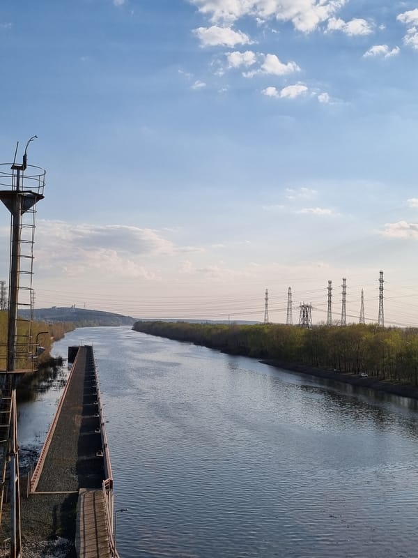 Canal waterway documented in Chaikovsky, Russia