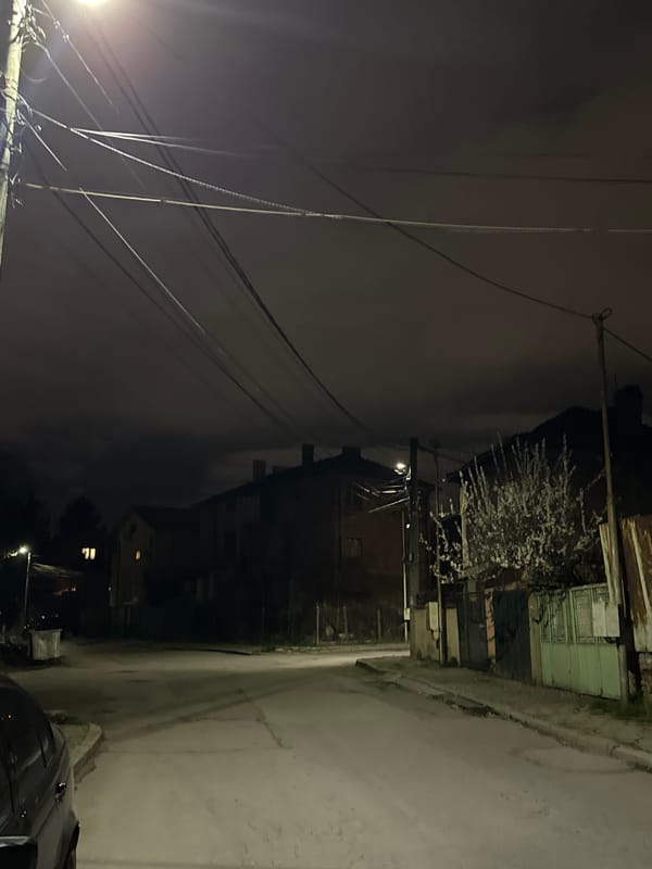 Person spotted on residential street in Sofia evening