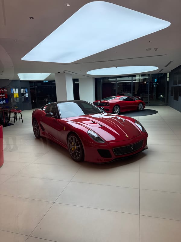 Red Ferraris displayed at Kuala Lumpur showroom