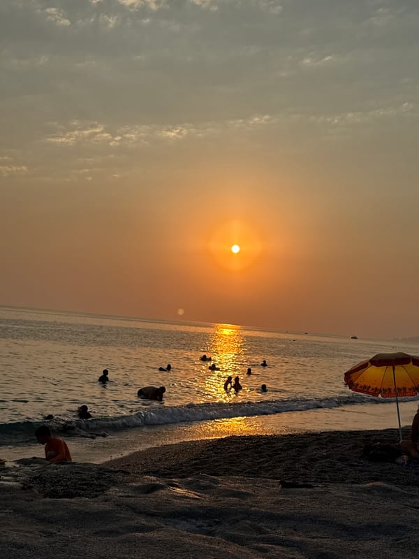 Golden hour on Alanya's Mediterranean beach