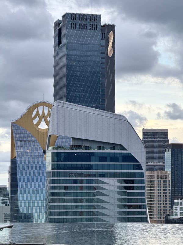 Bangkok rooftop infinity pool with panoramic city views