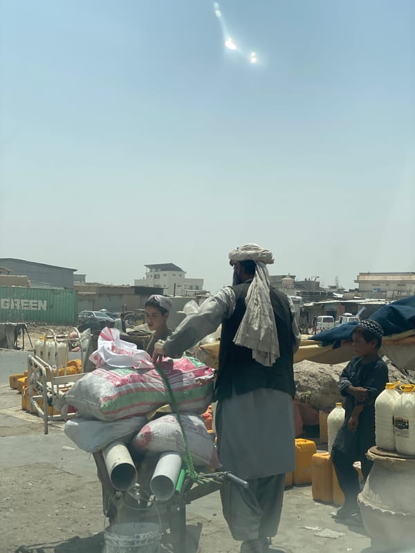 Street life and market activity in central Kandahar