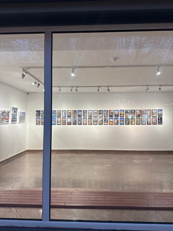 Street activity documented outside Yerevan art gallery