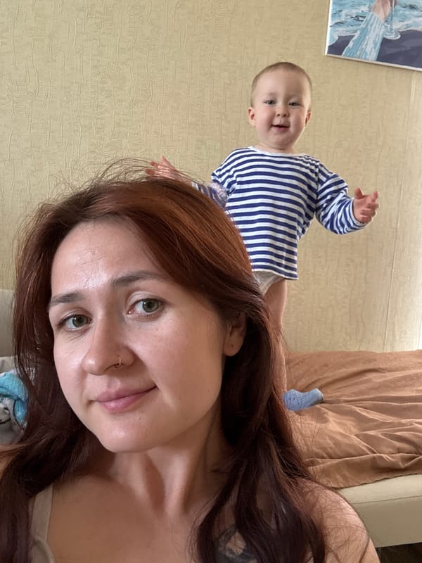 Toddler's morning playtime at home in Naberezhnye Chelny