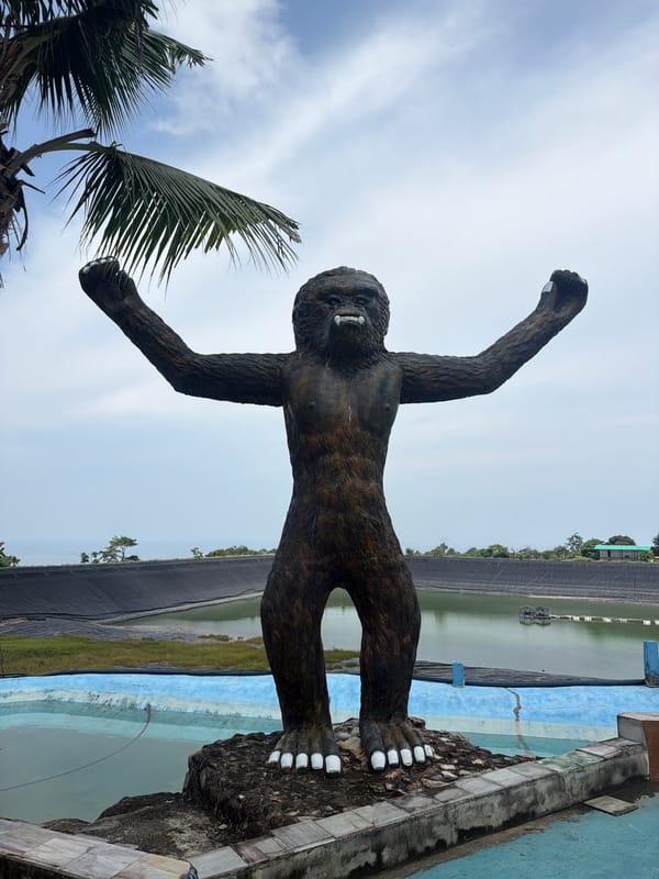 Giant ape statue and octopus waterslide near Ao Nang