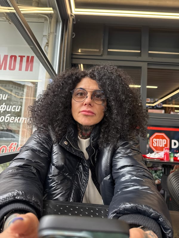 Woman takes selfies, eats at Kardzhali cafe Saturday morning