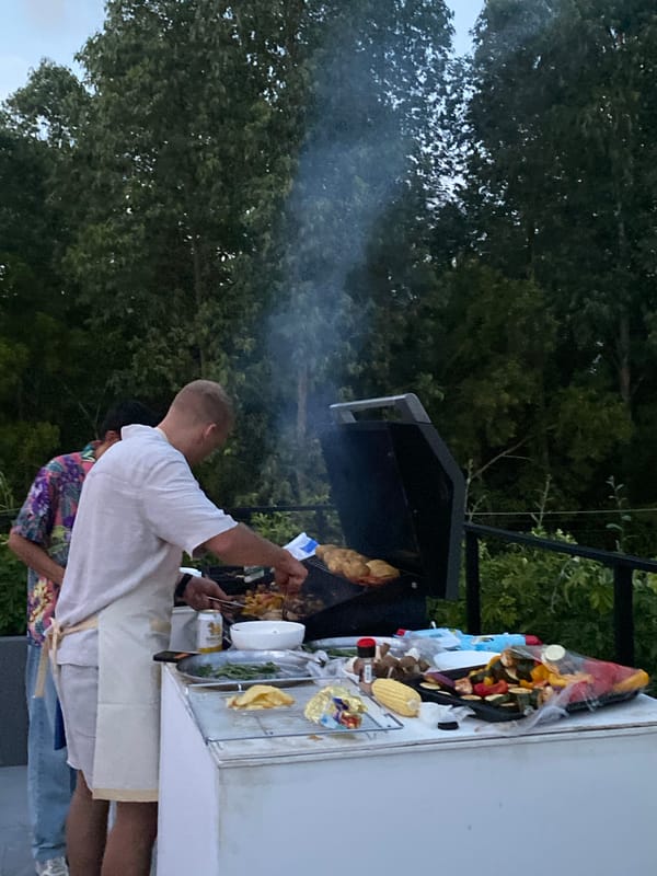 Outdoor barbecue gathering captured in Choeng Thale, Thailand