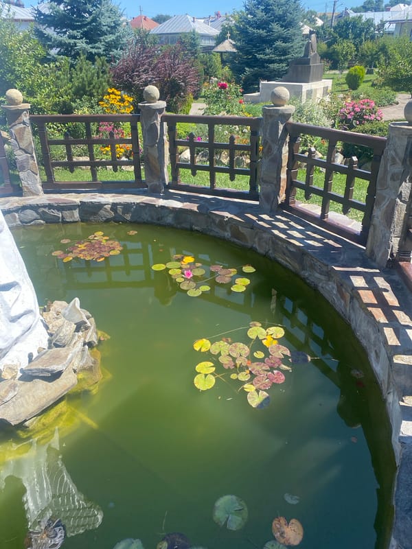Inside the grounds of a Romanian Orthodox monastery in Filioara