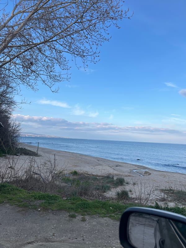 Driver captures seaside view from vehicle in Varna Bulgaria