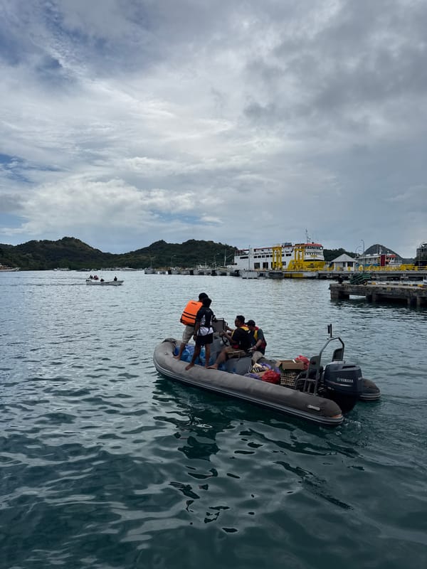 Maritime activity observed near Labuan Bajo Indonesia early morning
