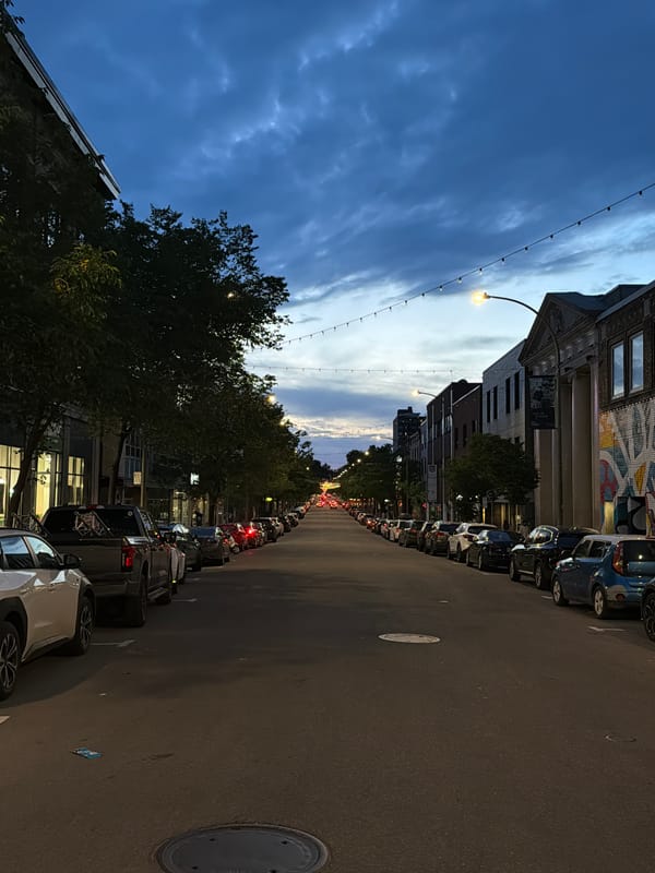 Evening street life in Montreal's Plateau Mont-Royal