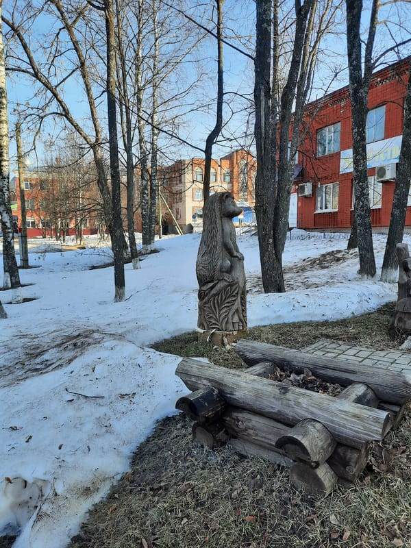 Early morning street scenes captured in Krasnogorskoye, Russia
