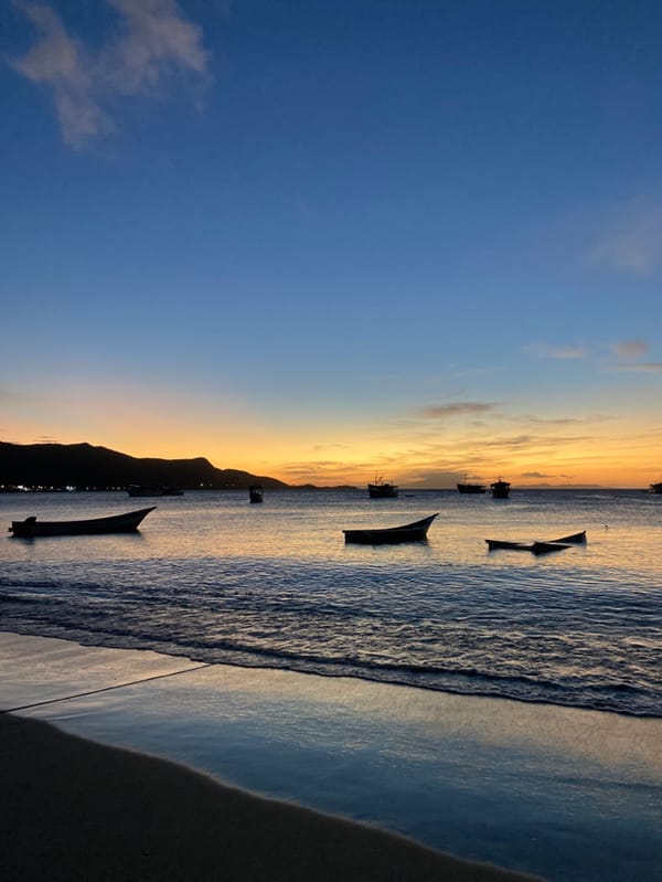 Evening coastal scenes documented across Juan Griego waterfront