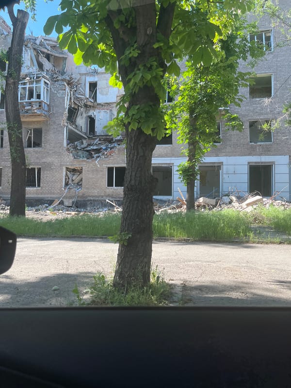 Damaged building documented in Kryvyi Rih, Ukraine