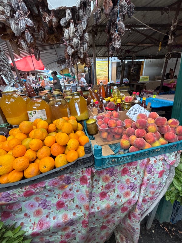 Morning market crawl through a Georgian-region bazaar