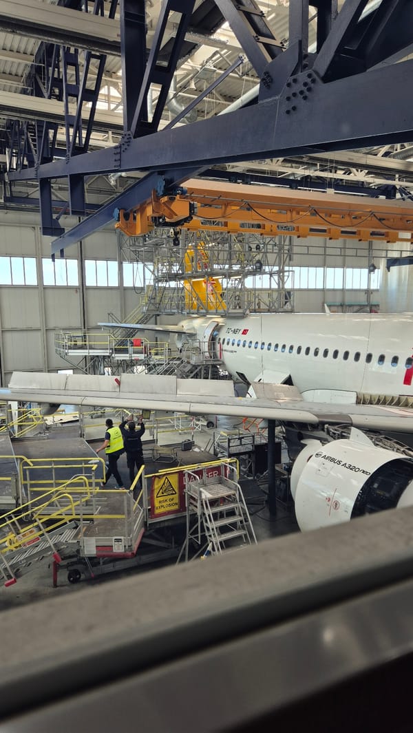 Pegasus Airlines aircraft undergoes maintenance at Sofia hangar