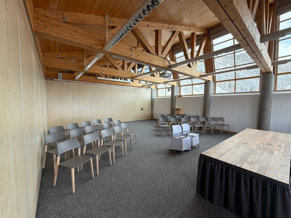 Conference venue and misty Alpine views documented in Garmisch-Partenkirchen
