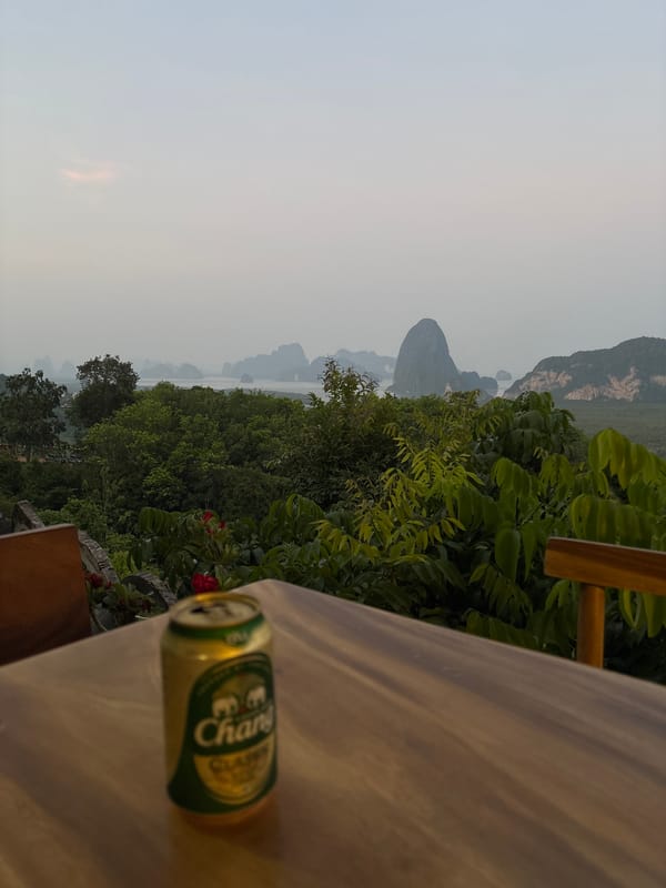 Tourist captures scenic camping moments at Thai coastal viewpoint