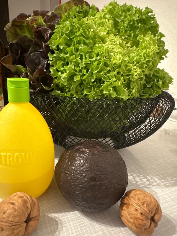 Fresh produce arranged in Krefeld kitchen evening preparation
