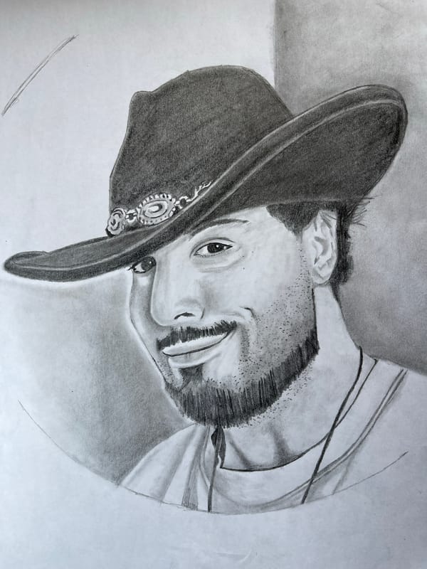 Artist creates portrait drawings from laptop references in Jos