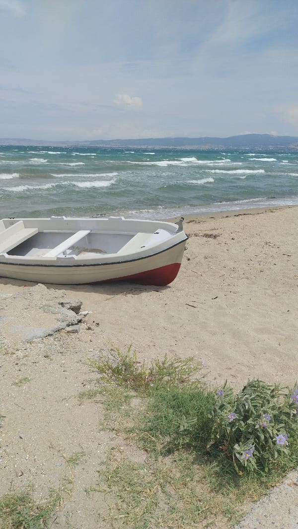 Morning beach scenes documented along Greek Aegean coast