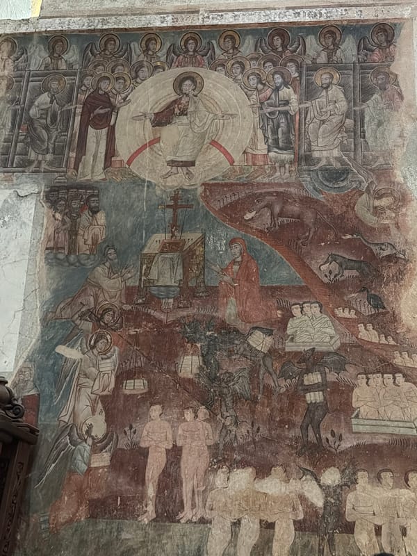 Medieval Judgement Day fresco documented at Georgian church