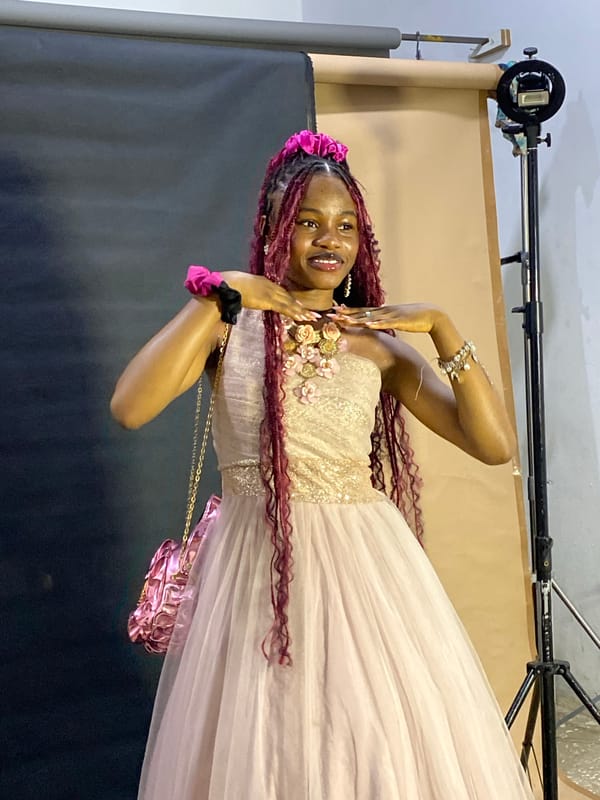 Pink ballgown studio shoot in Jos, Nigeria
