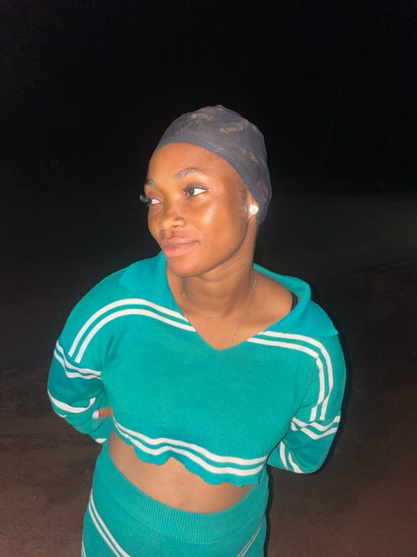 Nighttime photos capture couple's casual moment in Ogbe, Nigeria