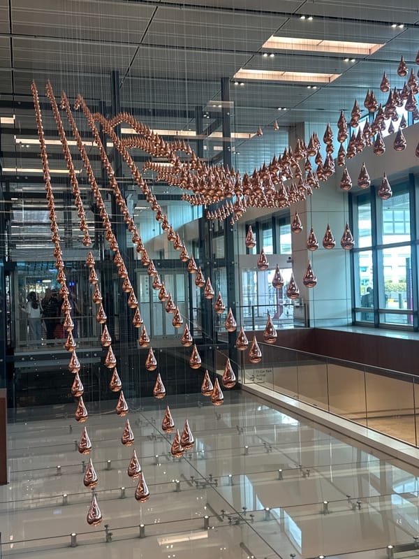 Changi Airport: ceiling art, robot bartender, and terminal life
